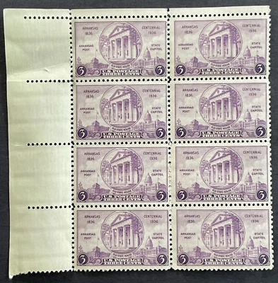Scott # 782 - U.S. Block Of 8 - Arkansas Statehood - MNH - 1936 - Image 1 of 2