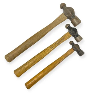 Vaughan 11, 13, 15 in Ball Peen Head Hammer, Wood Handle Hand Tools, 3 Pcs, USA - Picture 1 of 12
