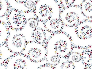 Salute to Summer Star Swirls White Quilt Fabric - 1 Yard - Picture 1 of 1