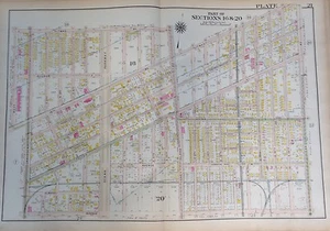 1907 PARKVILLE FLATBUSH BROOKLYN, NY AVE I-DITMAS AV & WEST ST - OCEAN ATLAS MAP - Picture 1 of 3