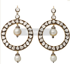 Handmade Pearl & Polki Diamond 925 Sterling Silver Earring Gift For Her