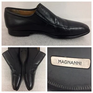 Magnanni Dominguez Loafers Black Leather Slip-on Shoes 12655 Mens US Size 10.5 D - Picture 1 of 12
