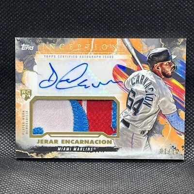Jerar Encarnacion 2023 Topps Inception Orange Patch RC Auto 01/10 IAP-JE Marlins - Image 1 of 3