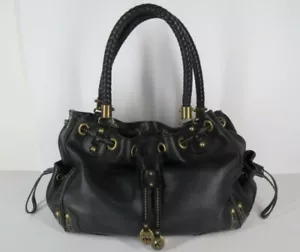Michael Kors Handtasche Handtasche Gr. L schwarz Pebbled Leder Kordelzug Riemen Hobo - Bild 1 von 12