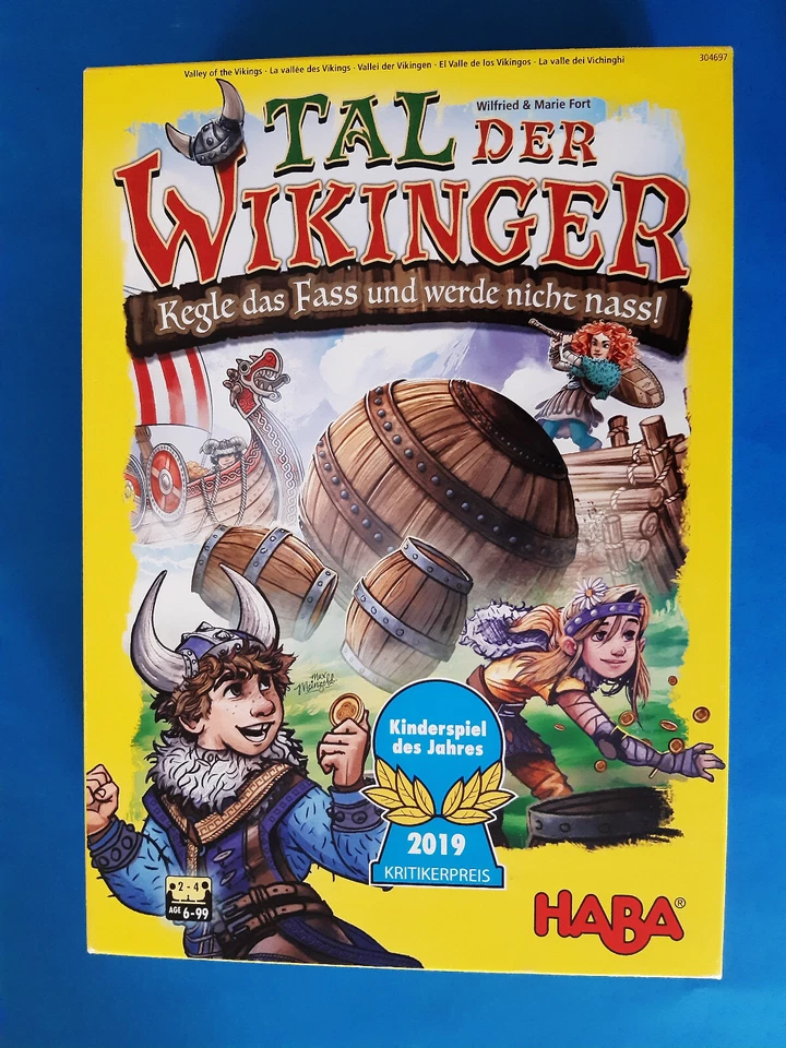 TAL DER WIKINGER - Kegle das Fass und werde nicht nass! Brettspiel von Haba - Bild 1 von 1
