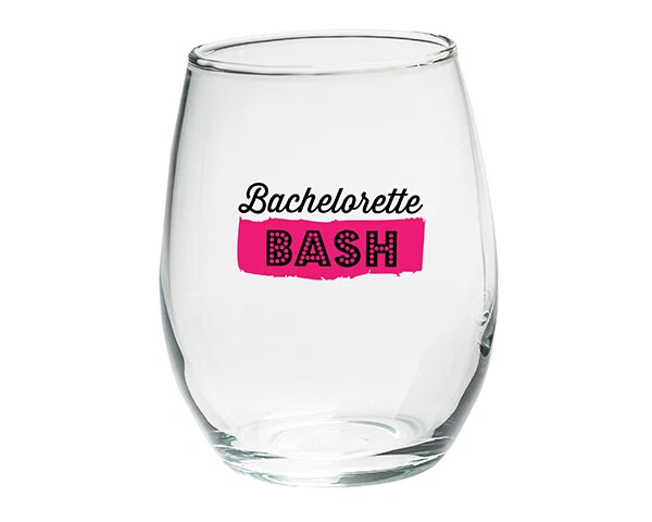 Copas de vino Bachelorette Bash - Juego de 4 - Despedida de soltera rosa y negro Foto 1 de 1