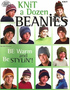 Knit a Dozen Beanies Knitting Instruction Patterns Hats Adults Women Men Teens - Picture 1 of 2