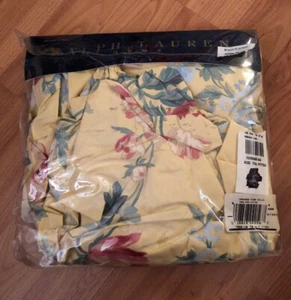 RALPH LAUREN HOME-"PARSONAGE" YELLOW- TWIN RUFFLED FITTED SHEET-NEW-100% COTTON - Picture 1 of 3