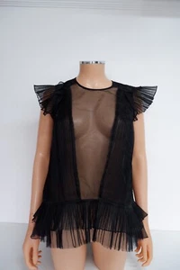 Isabel Marant Black Top Short Sleeve Size 36 Uk 8 60% Silk Short Sleeve Women’s - Picture 1 of 7