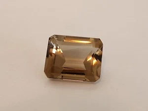 HUGE 24.6ct Emerald Cut Smokey Quartz Beutiful Brown Gemstone Eye Clean Well Cut - Picture 1 of 10