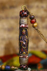 3.4" Old Tibet Tibetan Agate Carved Kwan-yin Guan yin DZI Pendant Amulet
