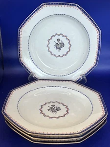 Four 18th Century Chinese Export Octagonal Deep Well Plates - Picture 1 of 12