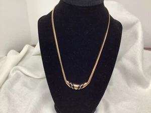 Collar Avon tono oro negro 17" cadena espiga art deco - Imagen 1 de 7