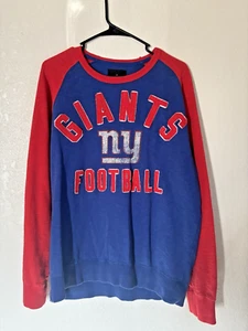 Large NY New York Giants Football NFL Crew Neck Sweater Red Blue G III Apparel  - Picture 1 of 7