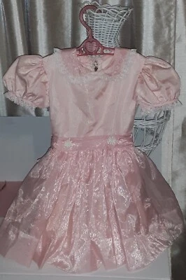 Vestido de fiesta vintage para niña de nailon y tafetán rosa talla 2/3 Foto 1 de 4