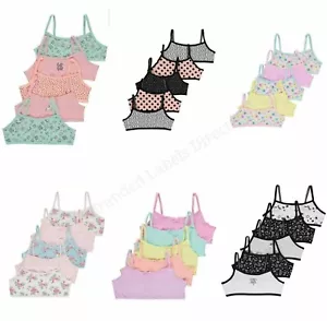 5 PACK GIRLS CROP TOP FIRST BRA UNDERWEAR 5 -16 YEARS PASTEL/WHITE /PINK/MULTI - Picture 1 of 13