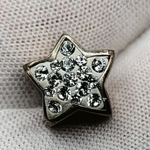 925 sterling silver White star charm bead fits charm bead bracelets - Picture 1 of 11