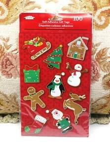 HOLIDAY CHRISTMAS GIFT TAGS SELF-STICK ADHESIVE STICKERS LABELS 100 - Picture 1 of 2