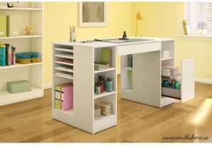 Home Storage Organizer Wood Craft Drawer Jewery-Making Hobby Artist Desk White - Picture 1 of 6
