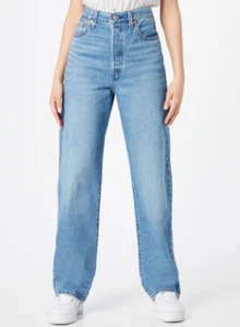 LEVIS Ribcage Straight Ankle Blue Denim Jeans Size 24 - Picture 1 of 9