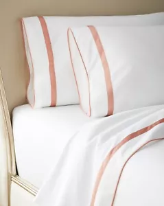 $599 MATOUK Italy King FLAT SHEET, 600TC Percale LOUISE, SHELL, KING - Picture 1 of 4