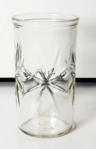 Vintage Ball Atomic Starburst Star Clear Glass Jar 4" - Picture 1 of 4