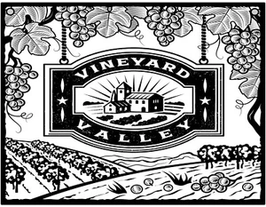 Black And White Vineyard Valley Grape Retro - Metal Sign For Indoor or Outdoor - Picture 1 of 1