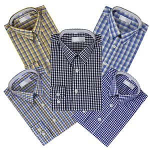 Boys Kids Junior Toddler Casual Checkered Long Sleeve Plaid Dress Shirt - Picture 1 of 6