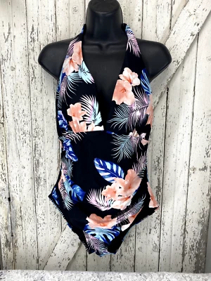 DKNY Swimwear Halter UPF Protection Black Coral  Size XL - Image 1 of 4