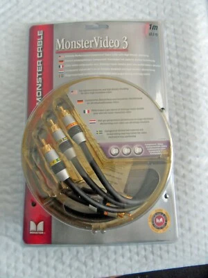 New Monster Cable MV3CV-1M Video 3 Component Video Cable  3.3' Free Ship - Image 1 of 4