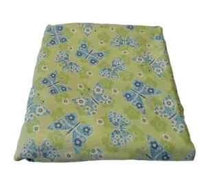 Springs Creative Spring Butterflies Green & Blue Cotton Flannel Fabric 2.5 Yards - Picture 1 of 5