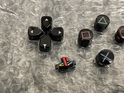 PS5 30th Anniversary Glossy Buttons Retro Mod Kit Black IN STOCK! - Image 1 of 4