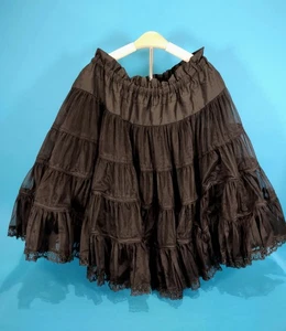 Partners Please Western Square Dance Tiered Petticoat Skirt Malco Modes Black M - Picture 1 of 6