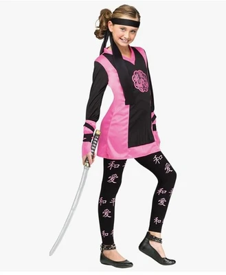 NEW Fun World Dragon Ninja Costume Girl's Medium 8-10 Child Halloween  - Image 1 of 4