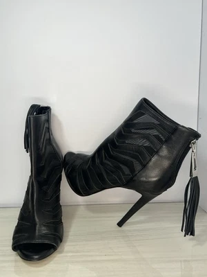 GUESS Stilletto Shoes Size 6. Black Leather and MeshOpen Toe Women's - Image 1 of 4