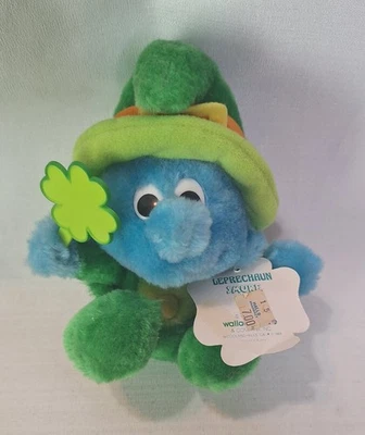 LUCKY LEPRECHAUN SMURF PLUSH PEYO 1984 WALLACE BERRIE w/ TAG Stuffed Toy NWT  - Image 1 of 4
