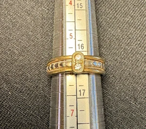 Anillo convertible de doble banda vintage Avon Lovesong para damas talla 6 - Imagen 1 de 7