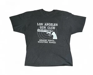 VINTAGE Hanes Beefy Los Angeles Gun Club dunkelgrau/schwarz T Größe 3XL (25" Pit2pit) - Bild 1 von 7