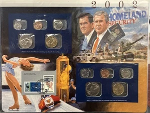 2002 Uncirculated SMS Mint Set Postal Commemorative Society Coins Stamps Vote - Picture 1 of 7
