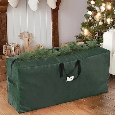 9Ft Heavy Duty Oxford Large Christmas Tree Seasonal Storage Bag Green Waterproof - Image 1 of 4
