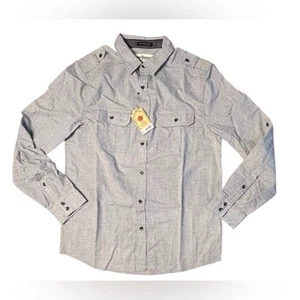 Urban Pipeline Kragen Western Modern Hemd MEDIUM $ 50 Neu mit Etikett grau Pattentaschen - Bild 1 von 12