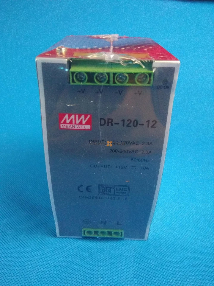 One  New Mean Well DR-120-12 12V 10A 120W​ AC/DC Power Supply Single-OUT - Image 1 of 1