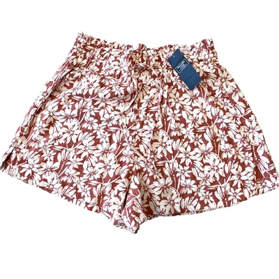 Nuevos Pantalones Cortos Abercrombie and Fitch Viscosa Floral Para Mujer Pequeños Cintura Elástica Suave Foto 1 de 4