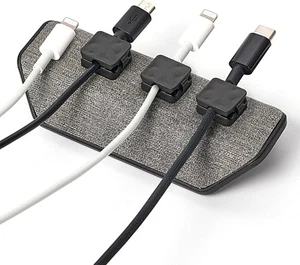 ChargeWorx Magnetic Cord Holder, Includes 3 Cable Clips, Gray  - Picture 1 of 8
