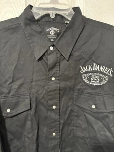 NWT Jack Daniels Pearl Snap XXL Old No 7 Black Long Sleeve Shirt 1H29 - Picture 1 of 7
