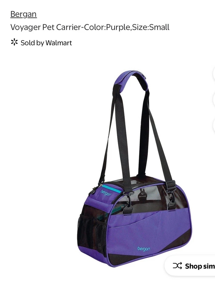 Transportador Bergan roxo e preto/pet Comfort pequeno - Imagem 1 de 4