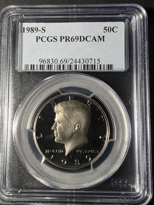 1989 S Clad Kennedy Half PR69DCAM PCGS Proof 69 Deep Cameo  - Image 1 of 2