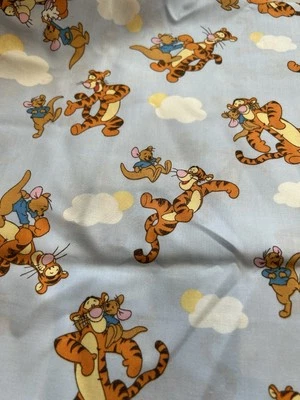 Winnie the Pooh Cloud Fabric Blue Cotton Quilt 1 Y F58 - Image 1 of 4