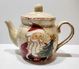 MAXCERA WOODLAND SANTA TEAPOT SANTA AND CHRISTMAS TREE MERRY CHRISTMAS NEW - Picture 1 of 4