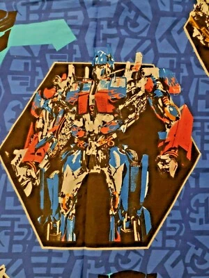 Transformers Pictorial Twin Flat Sheet Autobots Optimus Prime Bumble Bee  - Imagem 1 de 4